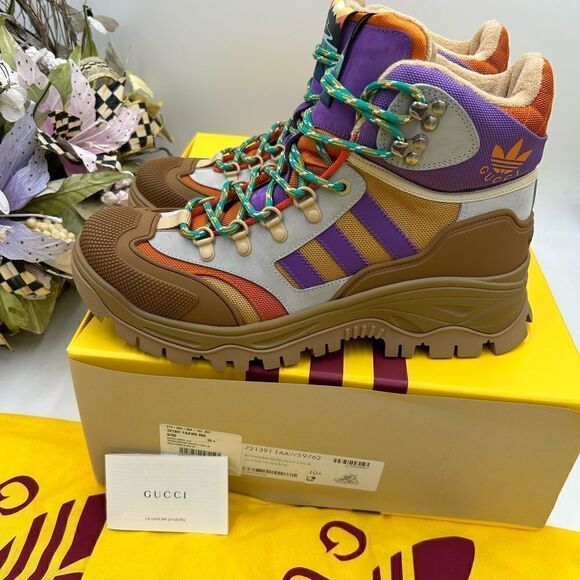 Men’s Gucci x Addias lace up boots size 10.5 made in  Italy - Picture 10 of 10